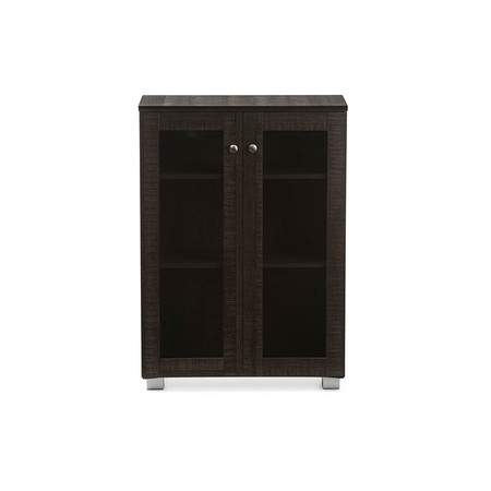 BAXTON STUDIO Mason Dark Brown Multipurpose Storage Cabinet Sideboard with Two Doors 119-6496